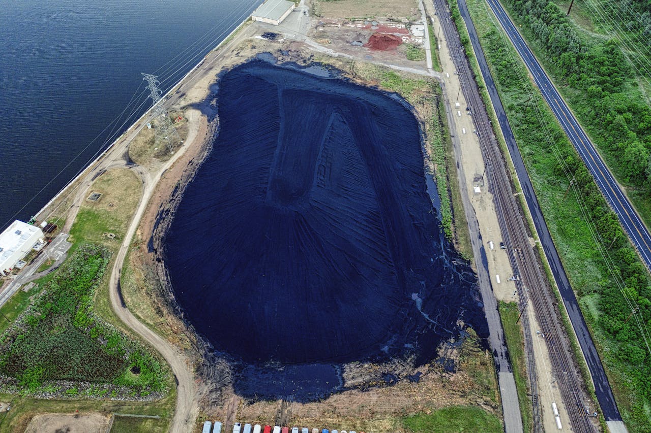 Mastering the First Impression: Your intriguing post title goes here Drone shot of coal ash pond near Alma, Wisconsin highlighting environmental impact.